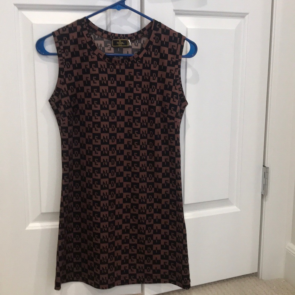 Fendi logo tank dress